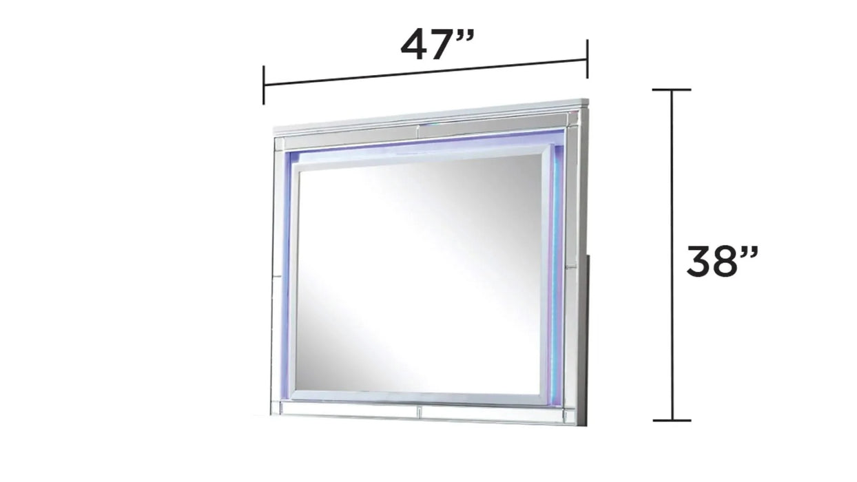 LIZZELLE Upholstery Wooden King 4 PC Bedroom set with Ambient lighting in Gray Velvet Finish(CA INVENTORY) Default -DTYStore