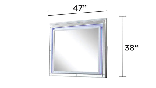 LIZZELLE Upholstery Wooden King 4 PC Bedroom set with Ambient lighting in Gray Velvet Finish Default -DTYStore