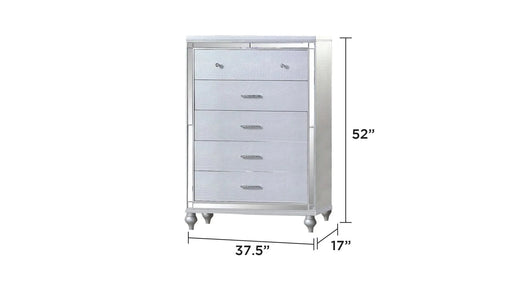 LIZZELLE Upholstery Wooden Queen 5 PC Bedroom set with Ambient lighting in Gray Velvet Finish Default -DTYStore