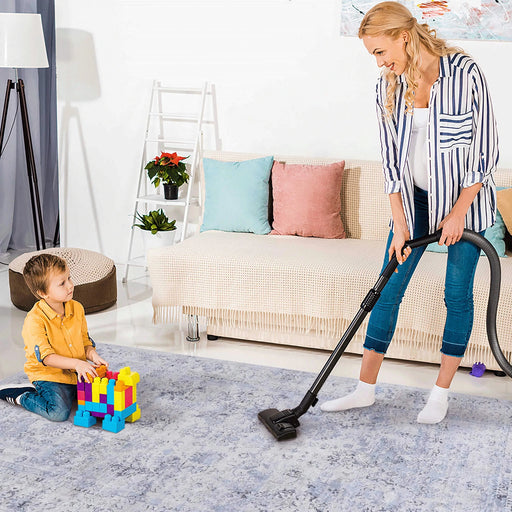 LOOM & LUXE 8x10 Area Rug, Washable Rug, Low-Pile, Non-Slip, Non-Shedding, Foldable, Kid & Pet Friendly - Area Rugs for living room, bedroom, kitchen (Blue/Cream, 8' x 10') Default -DTYStore