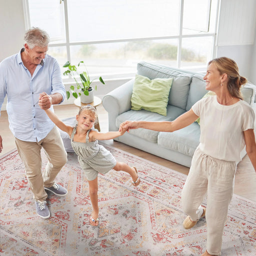 LOOM & LUXE 8x10 Area Rugs for Bedroom, Washable Rug, Low-Pile, Non-Slip, Non-Shedding, Foldable, Kid & Pet Friendly - Area Rugs for living room, bedroom, kitchen (Beige, 8x10) Default -DTYStore