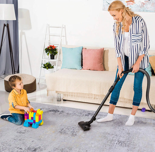 LOOM & LUXE 8x10 Area Rugs for Living Room, Washable Rug, Low-Pile, Non-Slip, Non-Shedding, Foldable, Kid & Pet Friendly - Area Rugs for living room, bedroom, kitchen (Gray/Gold, 8' x 10') Default -DTYStore