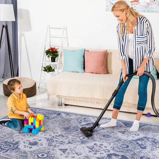 LOOM & LUXE 9x12 Area Rugs for Living Room, Washable Rug, Low-Pile, Non-Slip, Non-Shedding, Foldable, Kid&Pet Friendly, Area Rugs for living room, bedroom, (Blue, 9'x12') Default -DTYStore