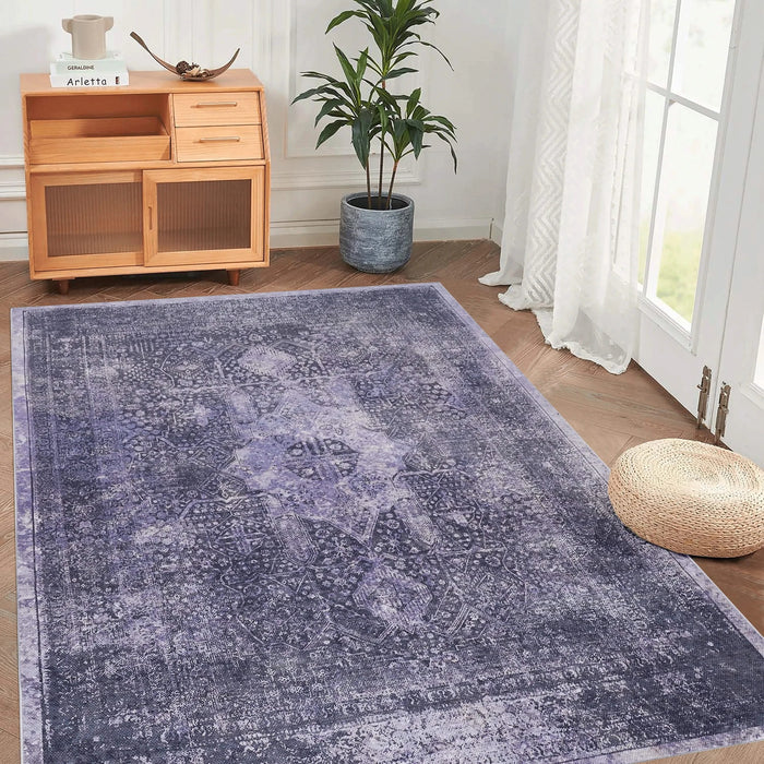LOOM & LUXE Area Rugs 9x12 Living Room, Washable Area Rug, Low-Pile, Non-Slip, Non-Shedding, Foldable, Kid & Pet Friendly - Area Rugs for living room, bedroom, kitchen - (Anthracite,9'x12') Default -DTYStore