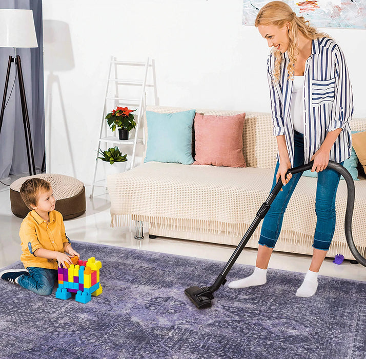 LOOM & LUXE Area Rugs 9x12 Living Room, Washable Area Rug, Low-Pile, Non-Slip, Non-Shedding, Foldable, Kid & Pet Friendly - Area Rugs for living room, bedroom, kitchen - (Anthracite,9'x12') Default -DTYStore