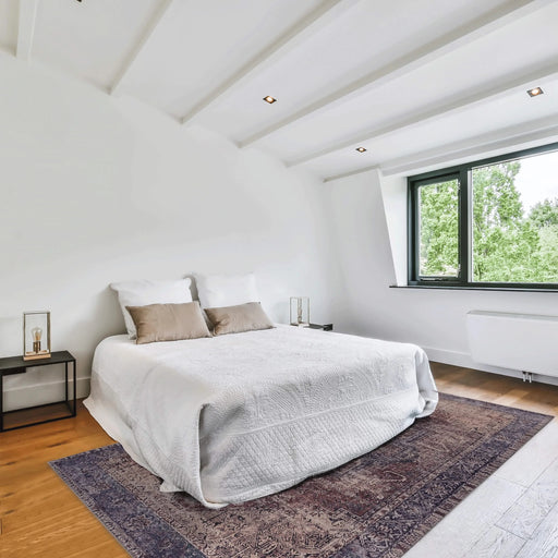 LOOM & LUXE Area Rugs 9x12 Living Room, Washable Rug, Low-Pile, Non-Slip, Non-Shedding, Foldable, Kid & Pet Friendly - Area Rugs for living room, bedroom, kitchen - (Burgundy/Blue, 9' x 12') Default -DTYStore