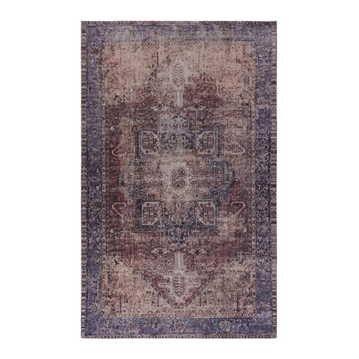LOOM & LUXE Area Rugs 9x12 Living Room, Washable Rug, Low-Pile, Non-Slip, Non-Shedding, Foldable, Kid & Pet Friendly - Area Rugs for living room, bedroom, kitchen - (Burgundy/Blue, 9' x 12') Default -DTYStore