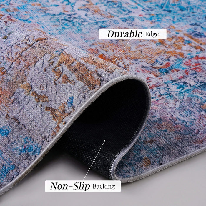 LOOM & LUXE Area Rugs 9x12 Living Room, Washable Rug, Low-Pile, Non-Slip, Non-Shedding, Foldable, Kid & Pet Friendly - Area Rugs for living room, bedroom, kitchen - (Yellow/Cream, 9' x 12') Default -DTYStore