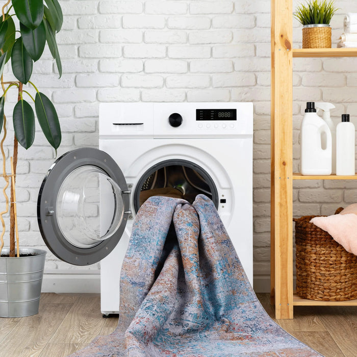 LOOM & LUXE Area Rugs 9x12 Living Room, Washable Rug, Low-Pile, Non-Slip, Non-Shedding, Foldable, Kid & Pet Friendly - Area Rugs for living room, bedroom, kitchen - (Yellow/Cream, 9' x 12') Default -DTYStore