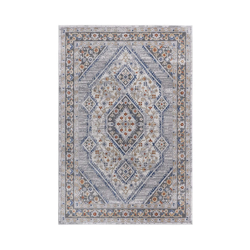 LOOM & LUXE Collection 8X10 Blue/Cream/Bordered Non-Shedding Living Room Bedroom Dining Home Office Stylish and Stain Resistant Area Rug Default -DTYStore