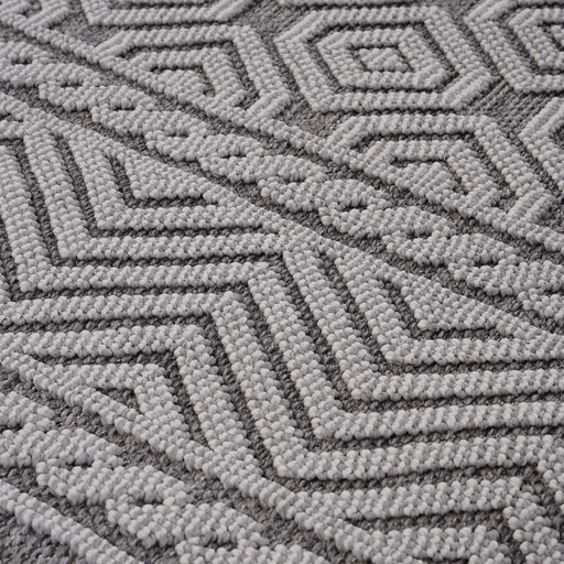 LOOM & LUXE Collection 8X10 Grey/White /Geometric Indoor/Outdoor Area Rug Default -DTYStore