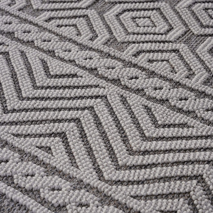 LOOM & LUXE Collection 8X10 Grey/White /Geometric Indoor/Outdoor Area Rug Default -DTYStore
