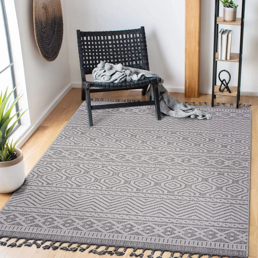 LOOM & LUXE Collection 8X10 Grey/White /Geometric Indoor/Outdoor Area Rug Default -DTYStore