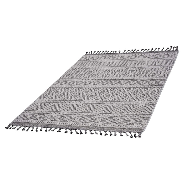 LOOM & LUXE Collection 8X10 Grey/White /Geometric Indoor/Outdoor Area Rug Default -DTYStore