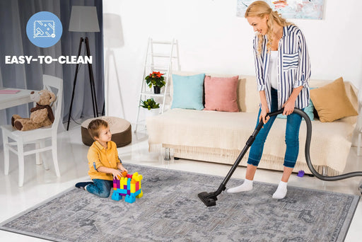 LOOM & LUXE Collection 8X10 Ivory/Beige/Oriental Non-Shedding Living Room Bedroom Dining Home Office Stylish and Stain Resistant Area Rug Default -DTYStore