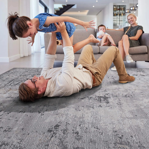 LOOM & LUXE Collection 8X10 Ivory/Sand/Abstract Non-Shedding Living Room Bedroom Dining Home Office Stylish and Stain Resistant Area Rug Default -DTYStore