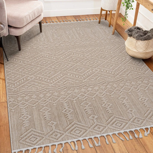 LOOM & LUXE Collection 8X10 Natural /Traditional Indoor/Outdoor Area Rug Default -DTYStore
