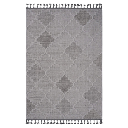 LOOM & LUXE Collection 8X10 White/Grey /Trellis Indoor/Outdoor Area Rug Default -DTYStore