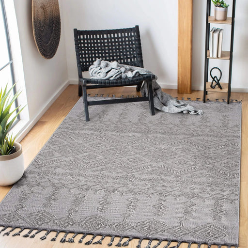 LOOM & LUXE Collection 8X10 White/White /Traditional Indoor/Outdoor Area Rug Default -DTYStore