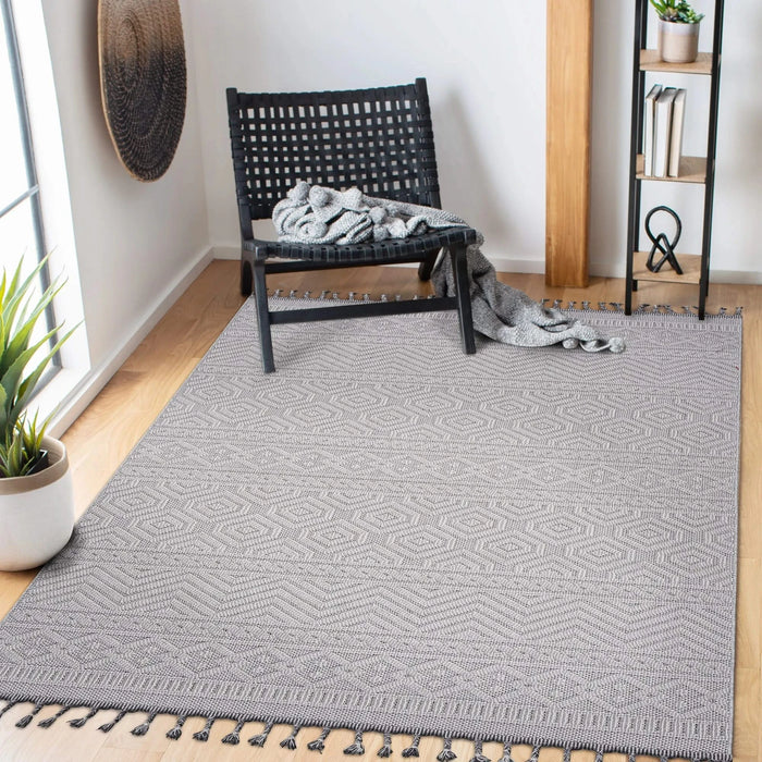 LOOM & LUXE Collection 8X10 White /Geometric Indoor/Outdoor Area Rug Default -DTYStore