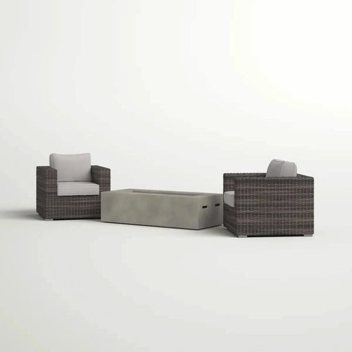 LSI Outdoor Rattan Wicker Seating Set with Cushions - 2-Person Patio Furniture, Espresso, HDPE, 33'' W x 33'' D x 26'' H Default -DTYStore