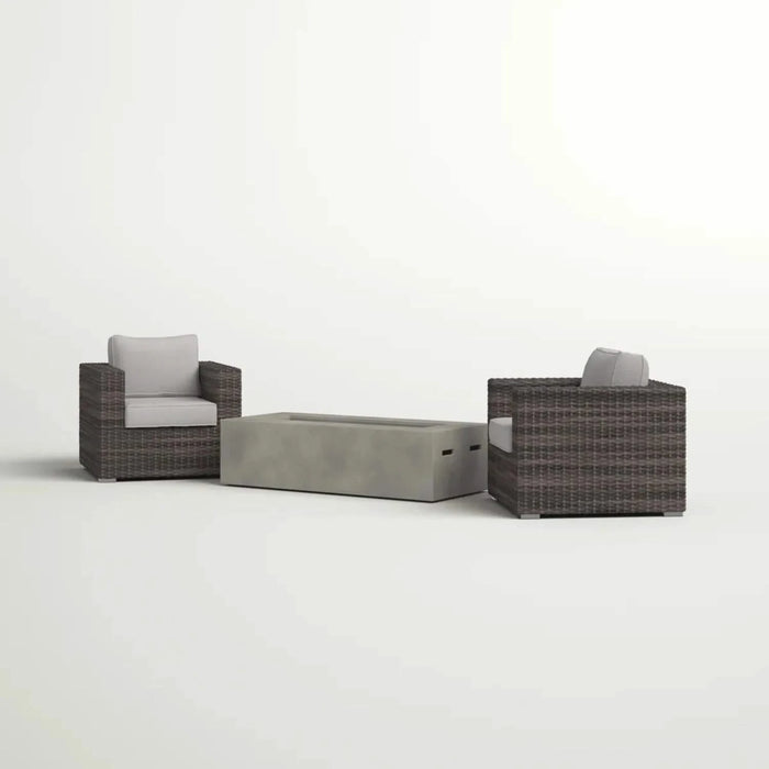 LSI Outdoor Rattan Wicker Seating Set with Cushions - 2-Person Patio Furniture, Espresso, HDPE, 33'' W x 33'' D x 26'' H Default -DTYStore