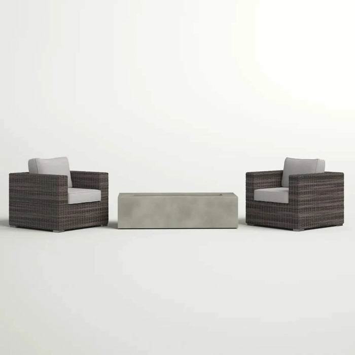 LSI Outdoor Rattan Wicker Seating Set with Cushions - 2-Person Patio Furniture, Espresso, HDPE, 33'' W x 33'' D x 26'' H Default -DTYStore