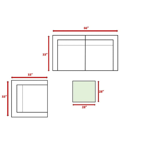 LSI Outdoor Wicker Conversation Set with Cushions for 3 - Brown Mix - Durable Wicker and Aluminum Default -DTYStore