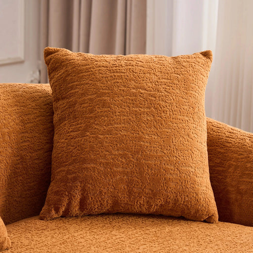 LY-022 Full Compression Sponge L-Shape Sectional Sofa with Curved Chaise, Amber Orange Modular Chenille Couch, 30D High-Density for Apartment Living Room.900 lbs. Default -DTYStore