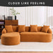 LY-022 Full Compression Sponge L-Shape Sectional Sofa with Curved Chaise, Amber Orange Modular Chenille Couch, 30D High-Density for Apartment Living Room.900 lbs. Default -DTYStore
