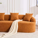 LY-022 Full Compression Sponge L-Shape Sectional Sofa with Curved Chaise, Amber Orange Modular Chenille Couch, 30D High-Density for Apartment Living Room.900 lbs. Default -DTYStore