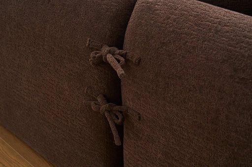 LY-022 Full Compression Sponge L-Shape Sectional Sofa with Curved Chaise, Brown Modular Chenille Couch, 30D High-Density for Apartment Living Room900 lbs. Default -DTYStore