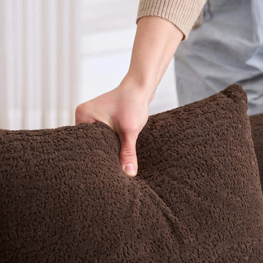 LY-022 Full Compression Sponge L-Shape Sectional Sofa with Curved Chaise, Brown Modular Chenille Couch, 30D High-Density for Apartment Living Room900 lbs. Default -DTYStore