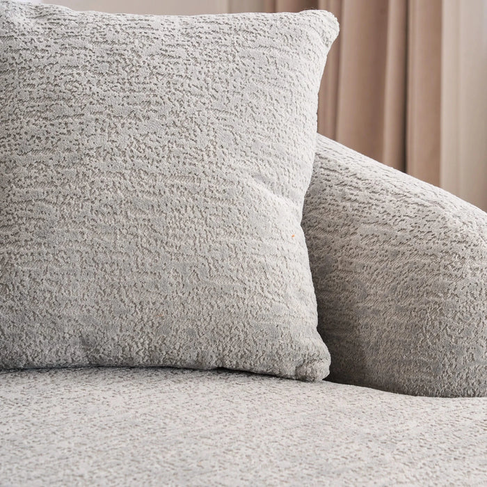 LY-022 Full Compression Sponge L-Shape Sectional Sofa with Curved Chaise, Gray Modular Chenille Couch, 30D High-Density for Apartment Living Room.900 lbs. Default -DTYStore