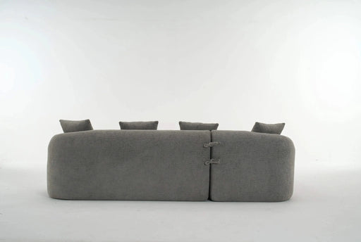 LY-022 Full Compression Sponge L-Shape Sectional Sofa with Curved Chaise, Gray Modular Chenille Couch, 30D High-Density for Apartment Living Room.900 lbs. Default -DTYStore