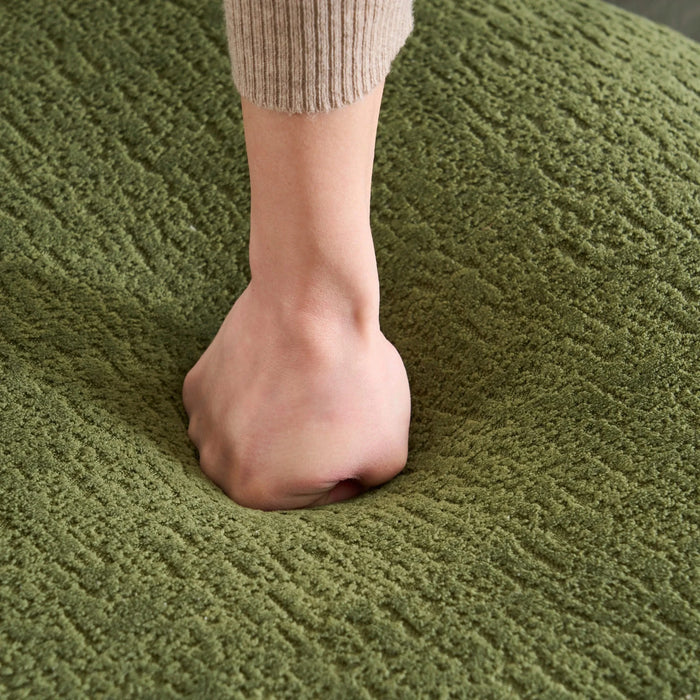 LY-022 Full Compression Sponge L-Shape Sectional Sofa with Curved Chaise, Green Modular Chenille Couch, 30D High-Density for Apartment Living Room,900 lbs. Default -DTYStore