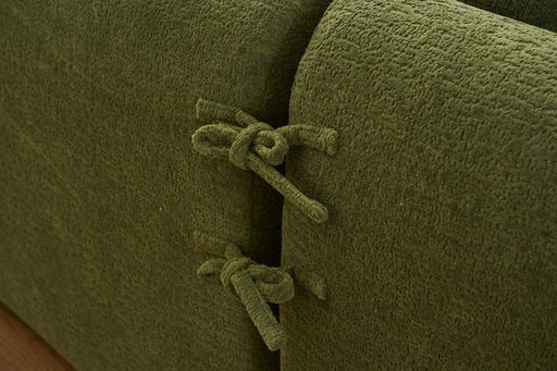 LY-022 Full Compression Sponge L-Shape Sectional Sofa with Curved Chaise, Green Modular Chenille Couch, 30D High-Density for Apartment Living Room,900 lbs. Default -DTYStore