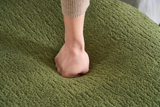 LY-022 Full Compression Sponge L-Shape Sectional Sofa with Curved Chaise, Green Modular Chenille Couch, 30D High-Density for Apartment Living Room,900 lbs. Default -DTYStore