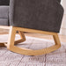 LY-5104 Gray Accent Rocking Chair with Footrest High Back Rubber Wood Rocking Legs Default -DTYStore