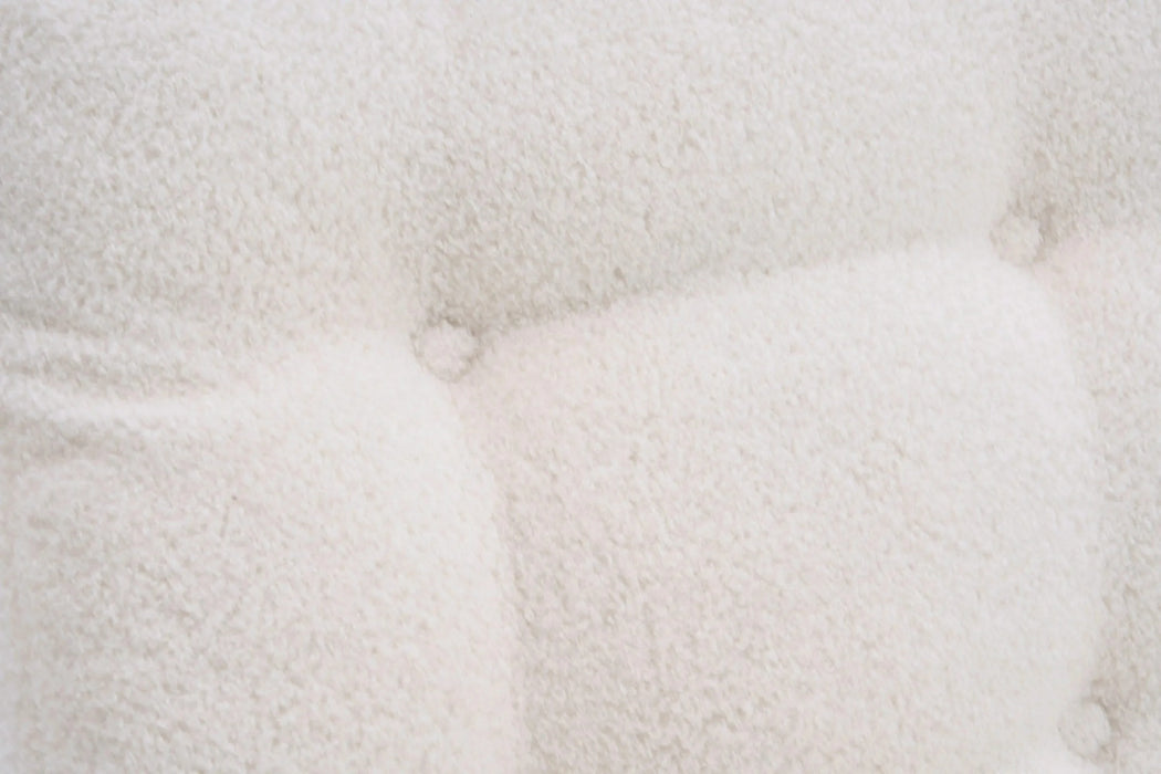 LY-5104 Plush Accent Rocking Chair with Footrest, Cream White High-Back Rocker, Rubber Wood Lounge Chair for Nursery & Living Room, 38.36'W x 26.77'D x 39.76'H Default -DTYStore