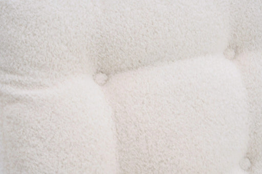 LY-5104 Plush Accent Rocking Chair with Footrest, Cream White High-Back Rocker, Rubber Wood Lounge Chair for Nursery & Living Room, 38.36'W x 26.77'D x 39.76'H Default -DTYStore