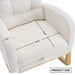 LY-5104 Plush Accent Rocking Chair with Footrest, Cream White High-Back Rocker, Rubber Wood Lounge Chair for Nursery & Living Room, 38.36'W x 26.77'D x 39.76'H Default -DTYStore