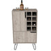 L Bar Cabinet Silhill, Eight Wine Cubbies, Two Cabinets With Single Door, Light Gray Finish Default -DTYStore