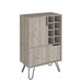 L Bar Cabinet Silhill, Eight Wine Cubbies, Two Cabinets With Single Door, Light Gray Finish Default -DTYStore