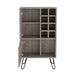 L Bar Cabinet Silhill, Eight Wine Cubbies, Two Cabinets With Single Door, Light Gray Finish Default -DTYStore