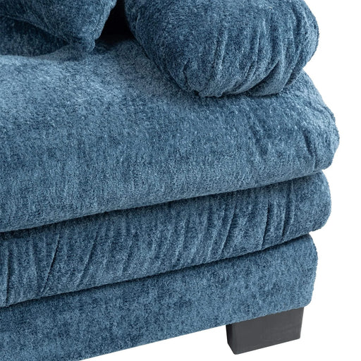 L Shaped Modular Sectional Sofa with Deep Seating Reversible 3-seat Sleeper Couch Comfortable Upholstered Furniture for Living Room Apartments Studios and Offices-Blue Default -DTYStore