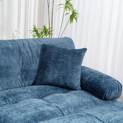 L Shaped Modular Sectional Sofa with Deep Seating Reversible 3-seat Sleeper Couch Comfortable Upholstered Furniture for Living Room Apartments Studios and Offices-Blue Default -DTYStore