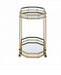 Lacole Mirrior & Champagne Finish Serving Cart Default -DTYStore