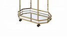 Lacole Mirrior & Champagne Finish Serving Cart Default -DTYStore