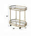 Lacole Mirrior & Champagne Finish Serving Cart Default -DTYStore
